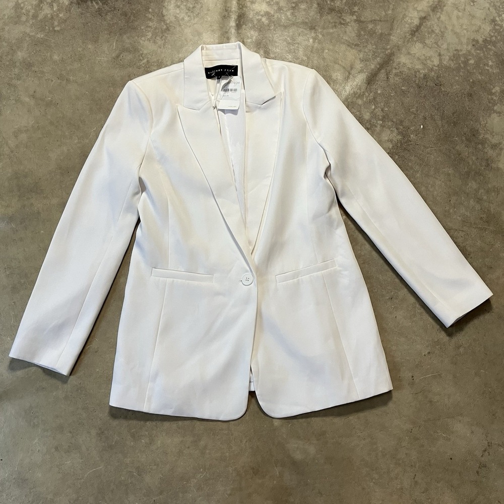 Endless Rose Blazer Jacket Womens Size Small White Single Breasted